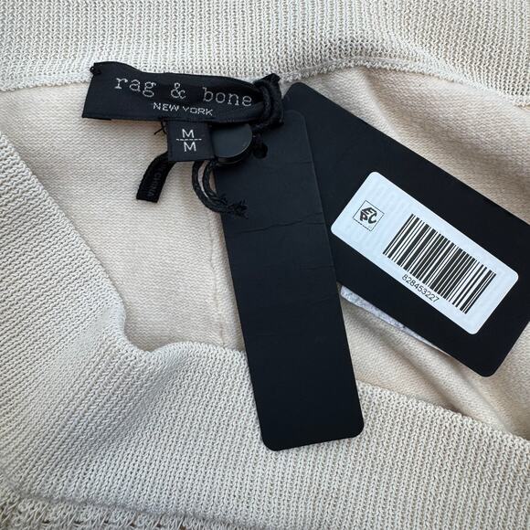 Rag & Bone Viola Stripe Sweater Knit Shorts Cream Black Nautical NEW Medium - Picture 7 of 12